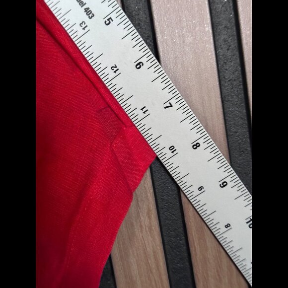 Alex Mill Shirt Large Womens Red Wash & Go 100% Linen Pockets Boxy Button Top - Picture 4 of 7